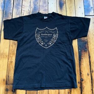 Vintage Newburyport 1992 Mens Large Classic Single Stitch T Shirt Black Made USA